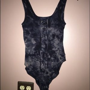 American Eagle Tie Dye Lace Up Bodysuit